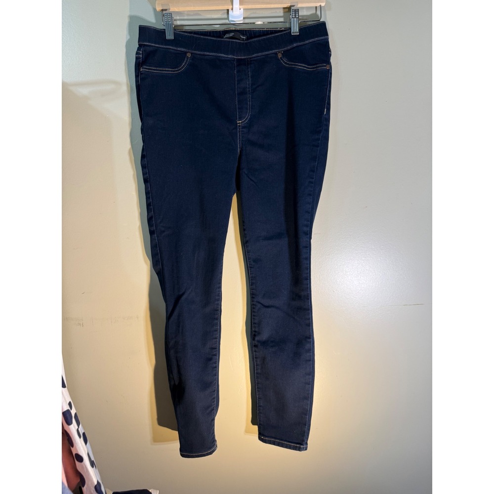 Vera Wang Womens Dark Wash Skinny Jeggings Pull On Denim Pants Indigo Boho